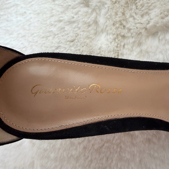Authentic GIANVITO ROSSI Portofino 85 Black suede sandals size 37.5 (7.5) - Picture 9 of 12